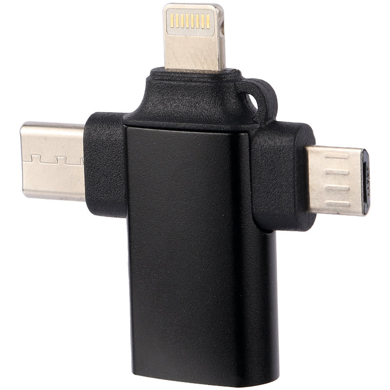 تبدیل USB3.0 OTG به میکرو یو اس بی / تایپ سی / لایتنینگ ارلدام ET-OT80 - Image 4