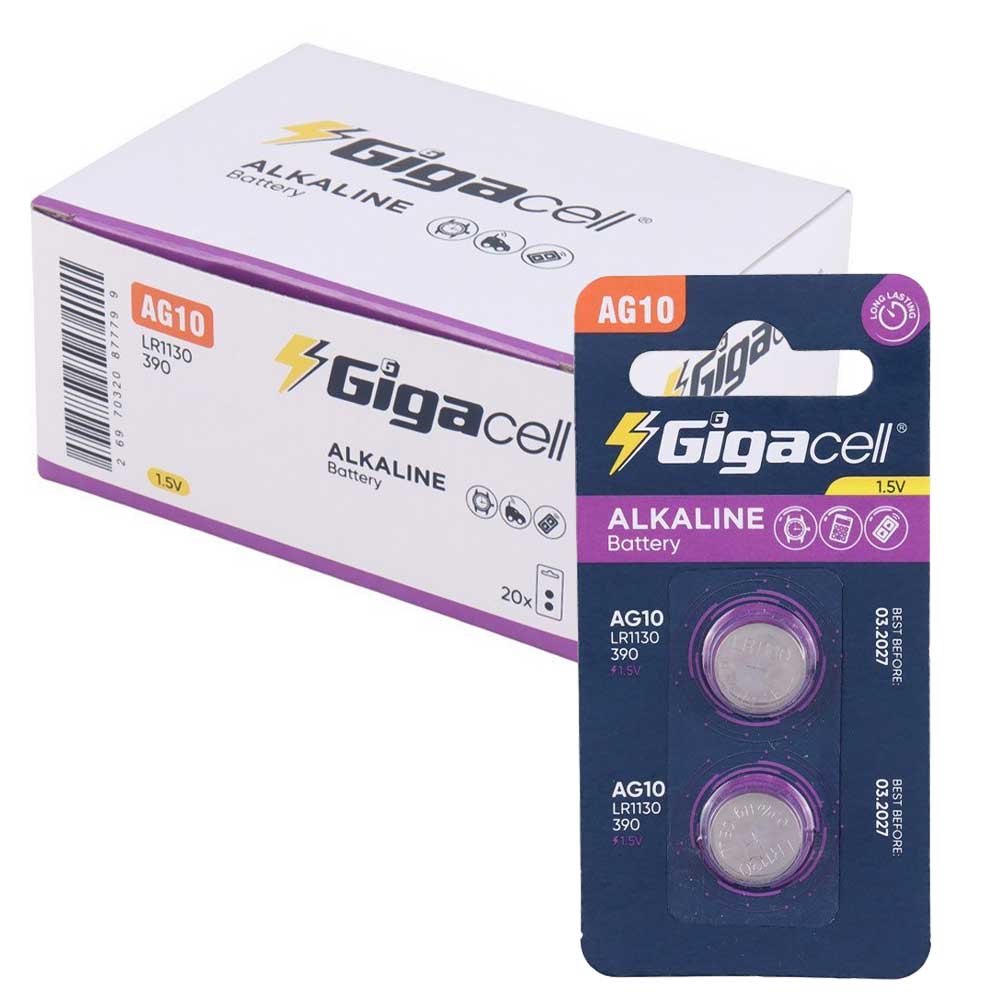 باطری سکه ای گیگاسل مدل GIGACELL AG10 کارتی دو عددی