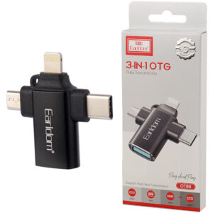 تبدیل USB3.0 OTG به میکرو یو اس بی / تایپ سی / لایتنینگ ارلدام ET-OT80