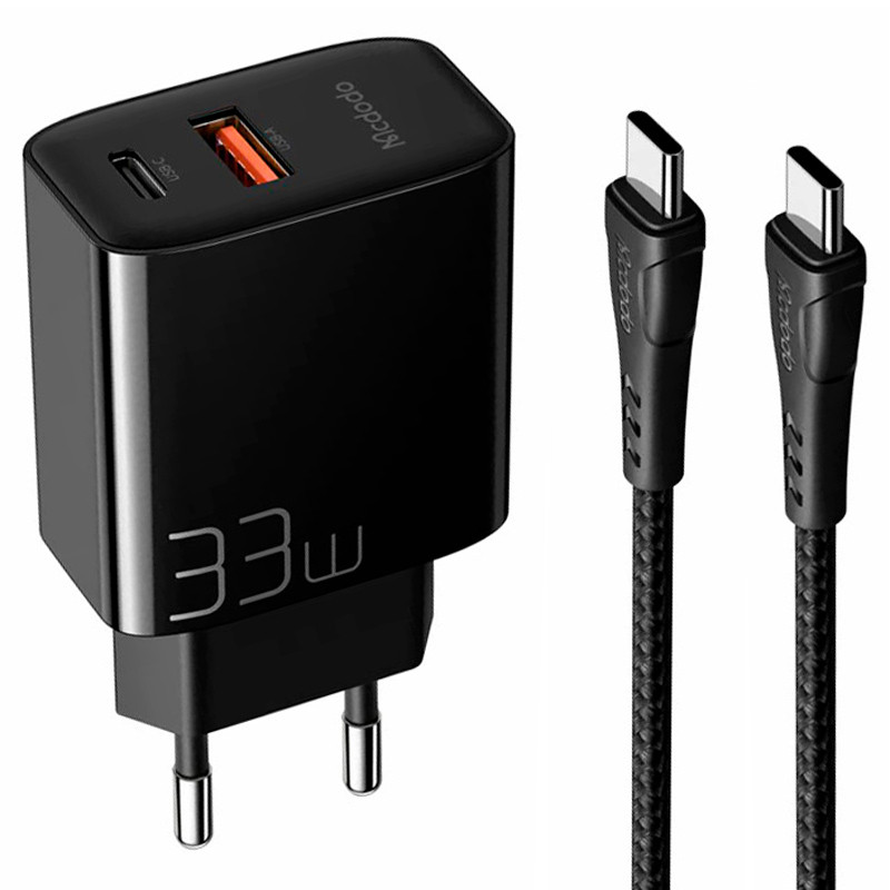 شارژر دیواری فست شارژ Mcdodo CH-0922 3A QC4.0 PD3.0 33W + کابل دوسر تایپ سی