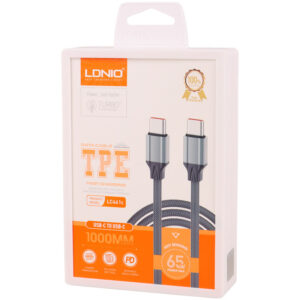 کابل دو سر تایپ سی فست شارژ 65 وات الدینیو LC441C طول 1 متر